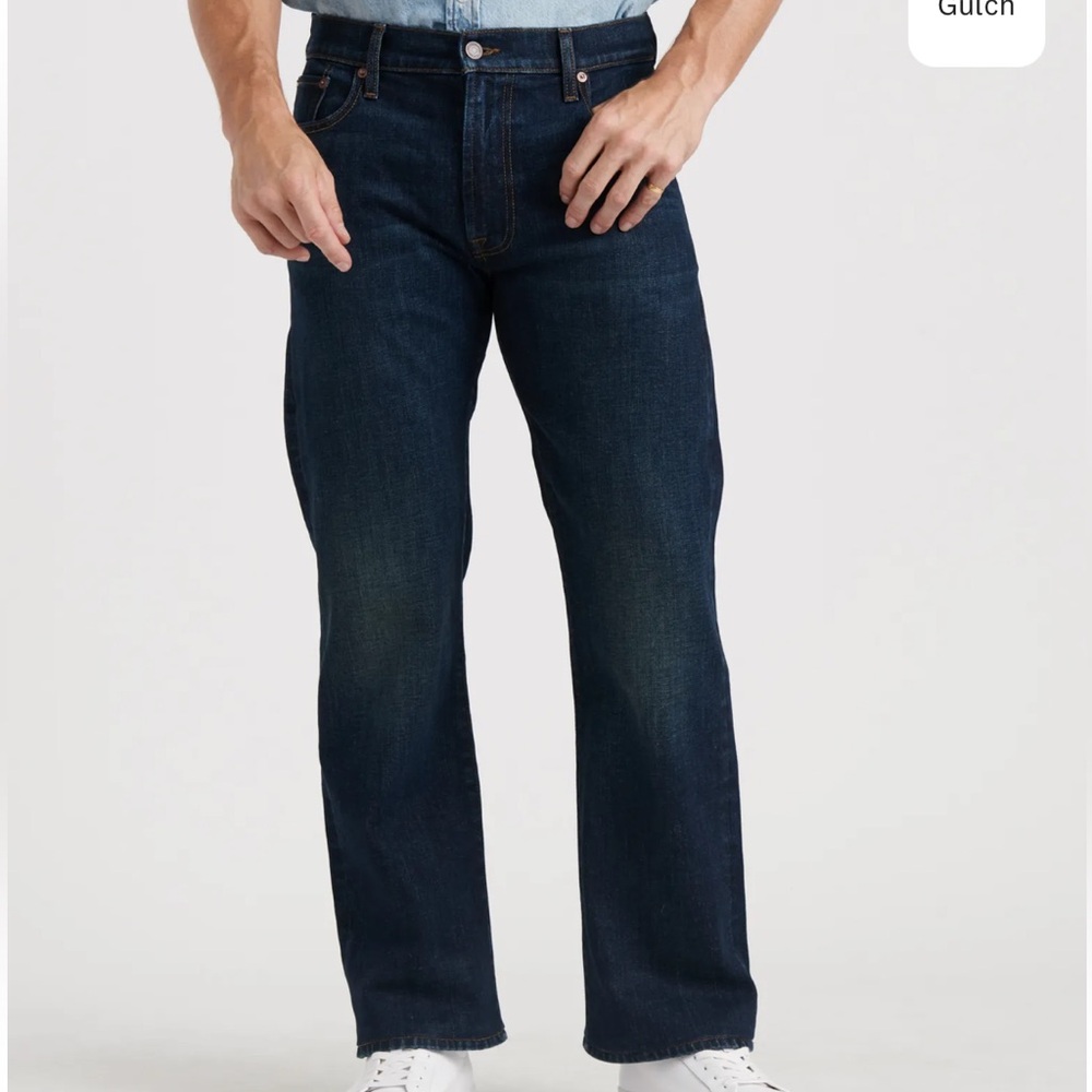 Lucky Brand Men's Dark Blue 181 relaxed Straight Jeans 33x32